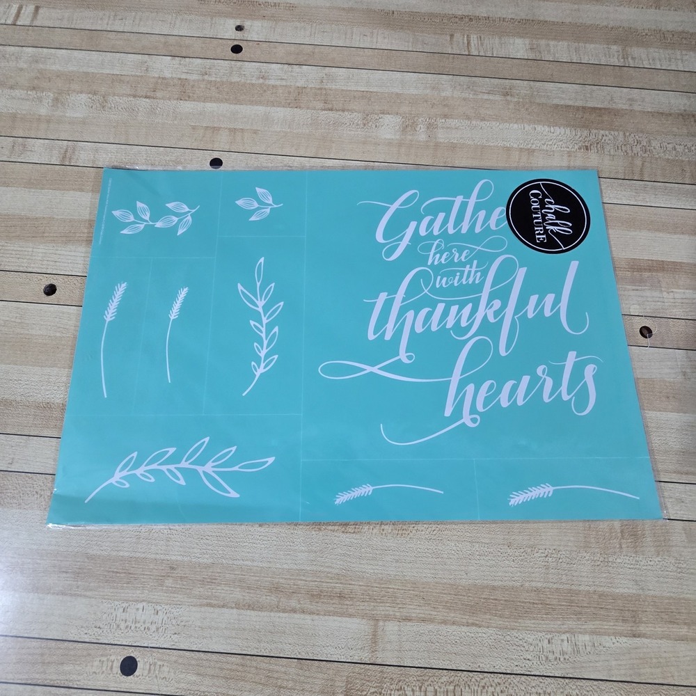"Gather Thankful Hearts" Chalk Couture Transfer Stencil Sz C RETIRED 12"X18 DIY